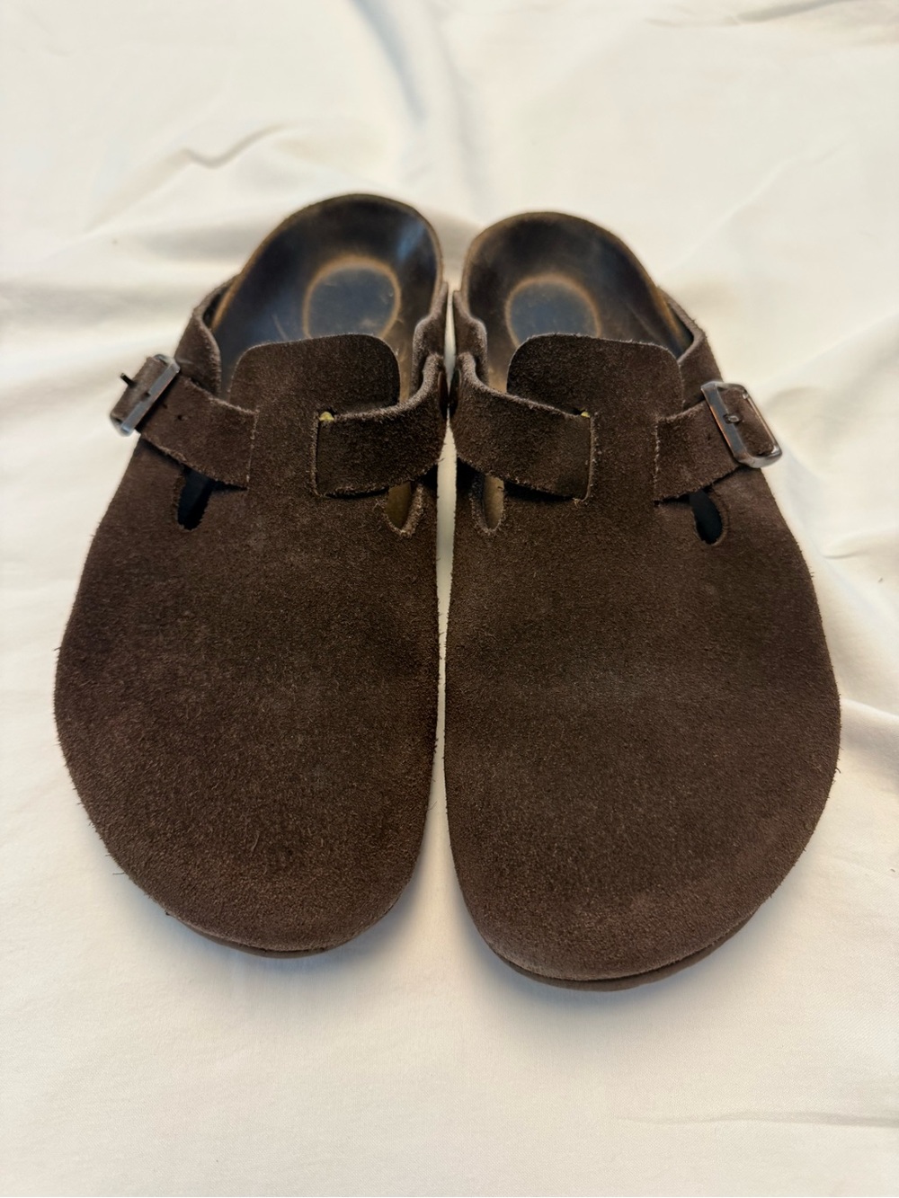 Birkenstock vintage classic Suede Clog Mules - Dark Brown